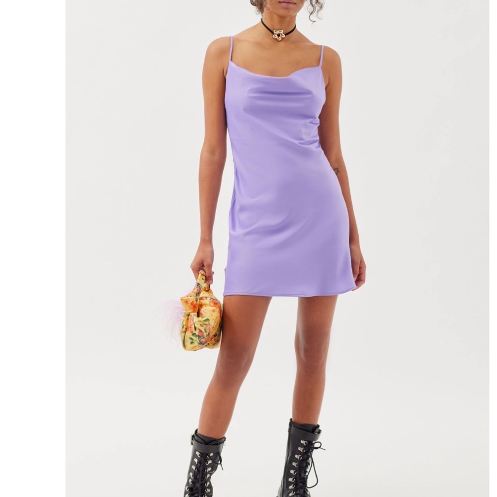 Urban outfitters Mallory Cowl Neck lavender Slip Dress